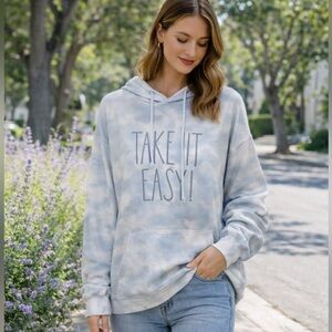 Rae Dunn “Take It Easy” Tie Dye Hoodie | Cozy Lounge Core